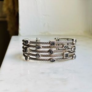 David Yurman black diamond wide cuff confetti bracelet